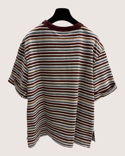 Chanel 26M Coco Beach Striped Seahorse T-Shirt Burgundy, White, Multicolor FR 36
