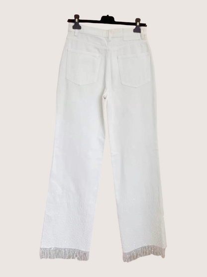 Chanel 25S Sequin Fringe Denim Jeans