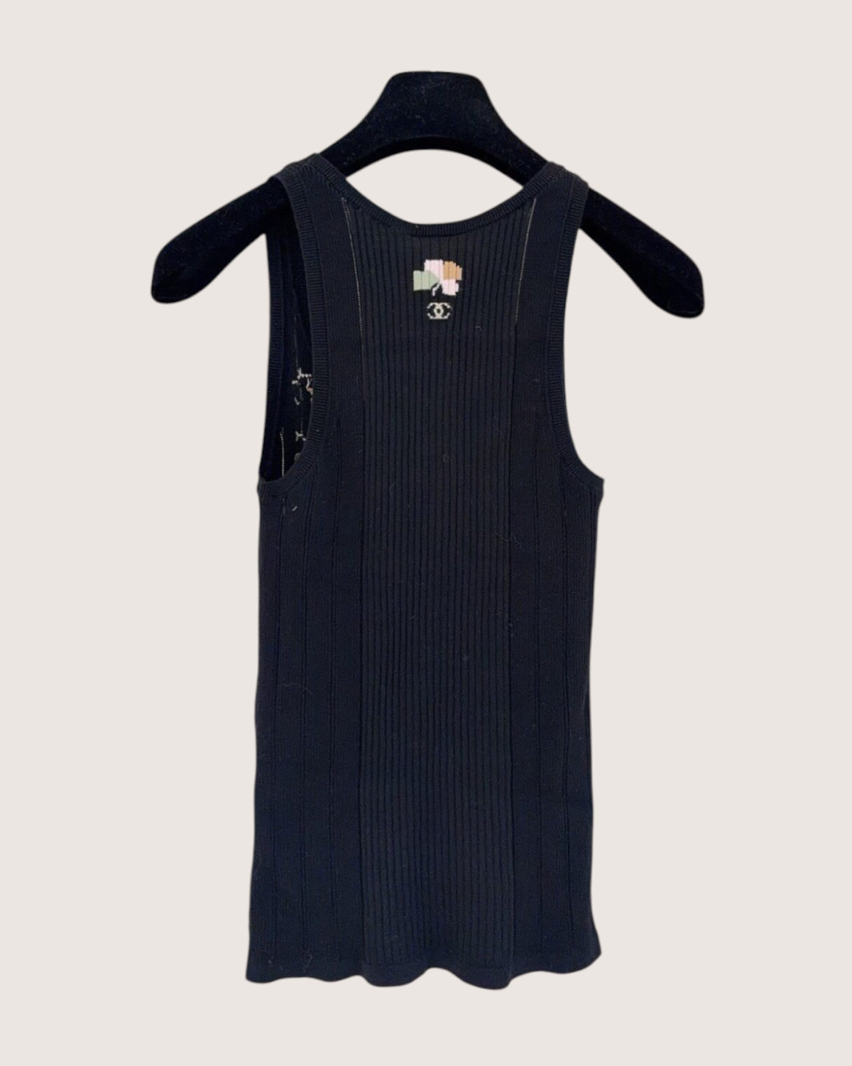 Chanel 24S Clover Cashmere Tank Top Black, Multicolor FR 34