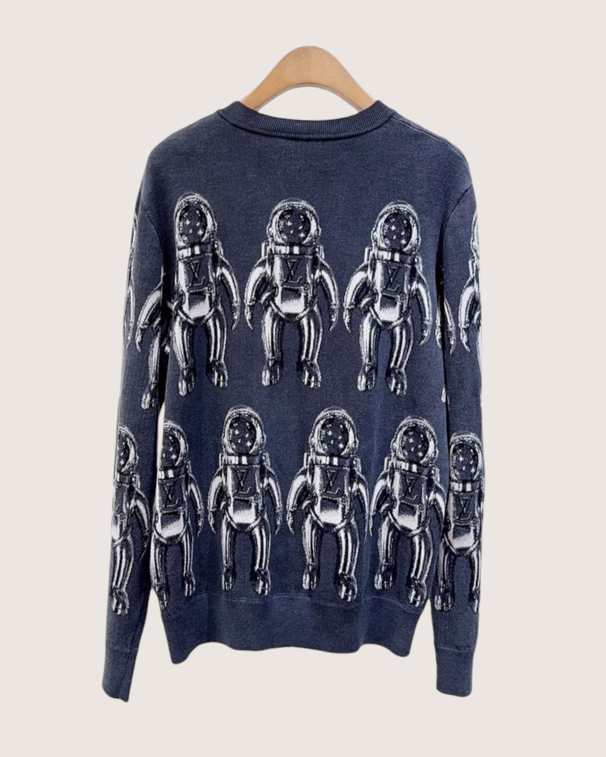 Louis Vuitton Wool Astronaut Sweater Navy, White FR 38