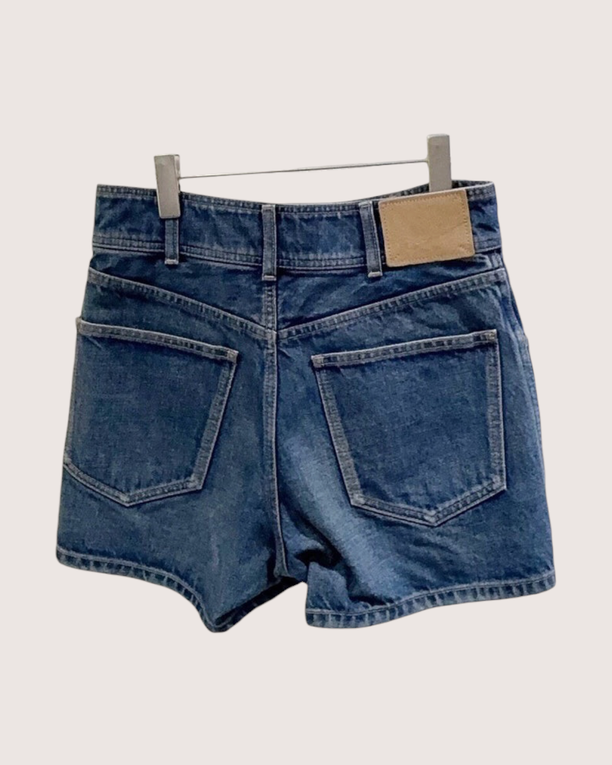 Celine Cargo Denim Shorts Blue