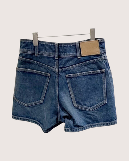Celine Cargo Denim Shorts Blue