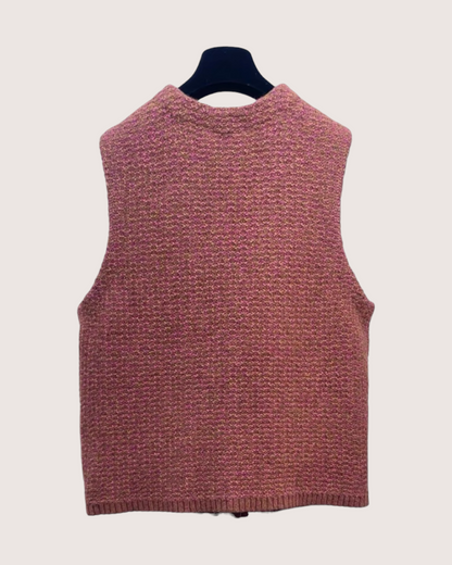 Chanel 24K Cashmere Vest Red, Pink, Yellow FR 42