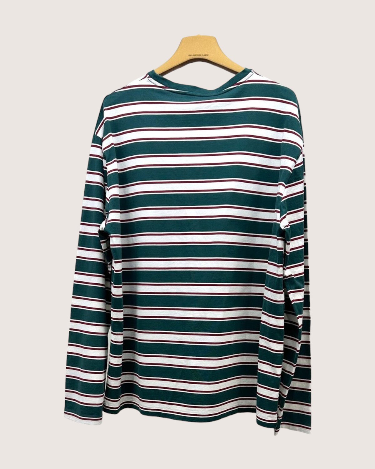Miu Miu Striped Long-Sleeve Top Green, White, Burgundy FR 36