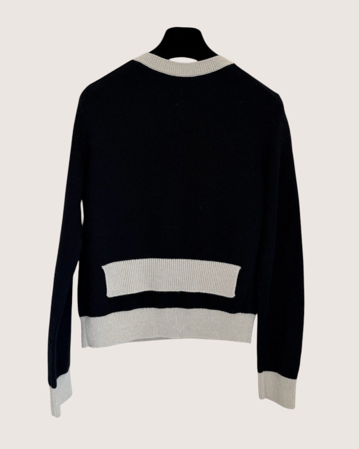 Chanel 25K Two-Tone Cardigan Black, Beige/Ecru FR 36