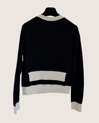 Chanel 25K Two-Tone Cardigan Black, Beige/Ecru FR 36