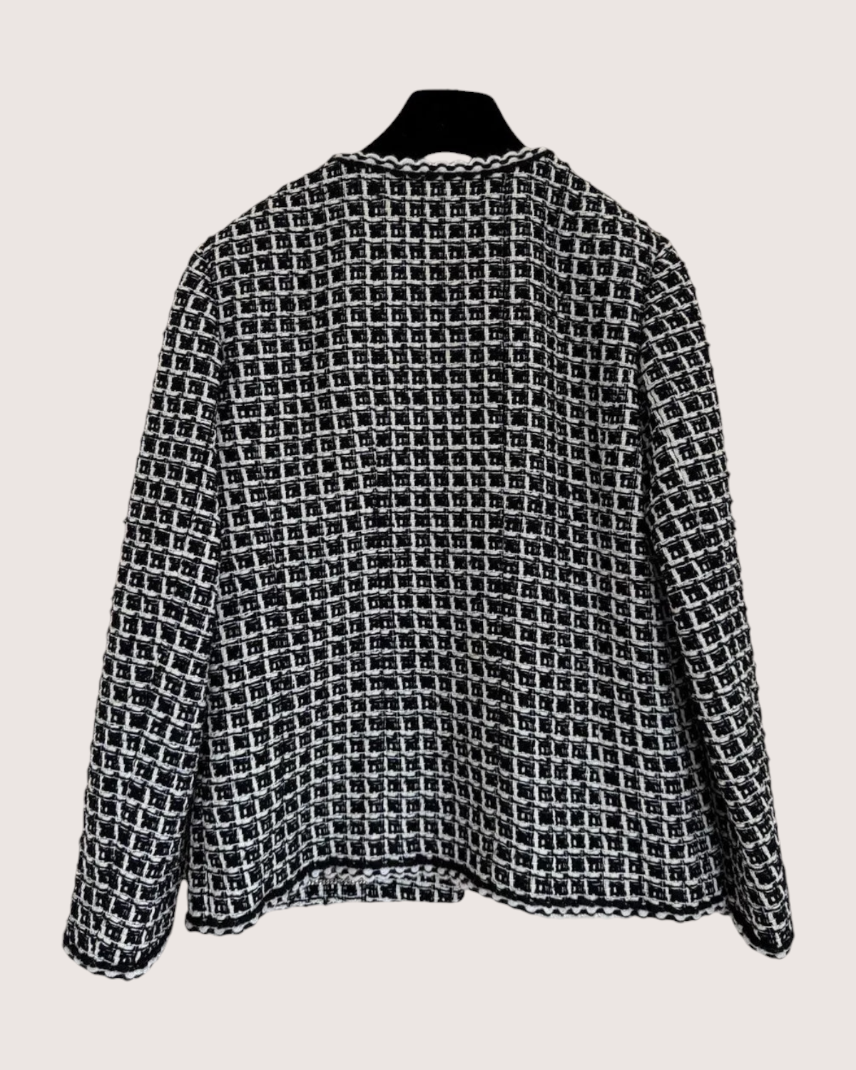 Chanel 25C Plaid Four-Pocket Tweed Jacket Black, White FR 38