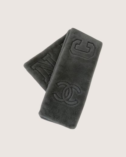 Chanel 24N Logo Cashmere Scarf Grey One Size