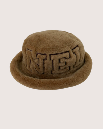 Chanel 24N Shearling Logo Hat Brown One Size