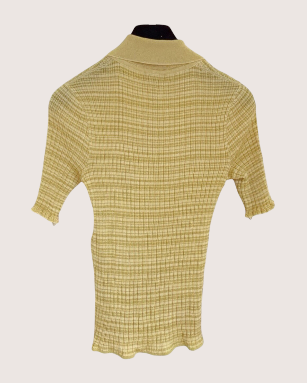 Chanel 22P Crystal CC Collared Top Yellow, Gold FR 38