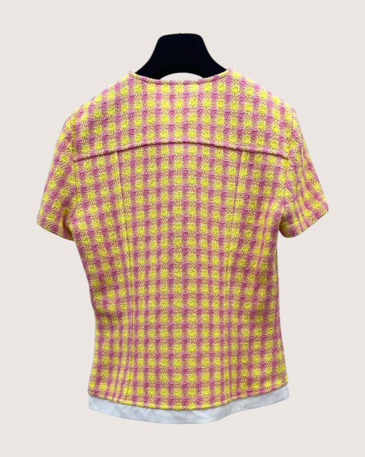 Chanel 25S Short-Sleeve Bow Tweed Short Jacket
