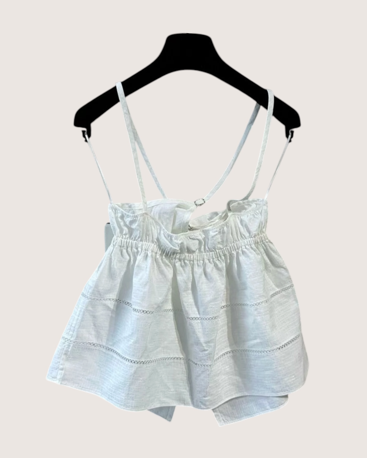 Chanel 25P Tie-Front Halter Top White FR 38