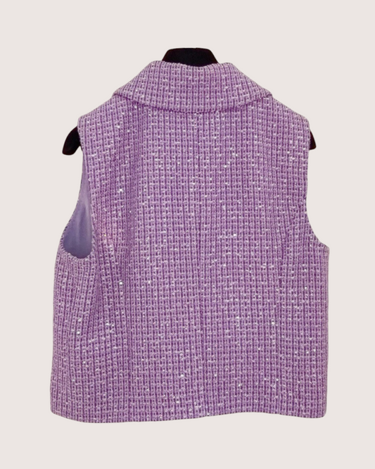 Chanel 24C Tweed Vest Purple, Pink FR 36