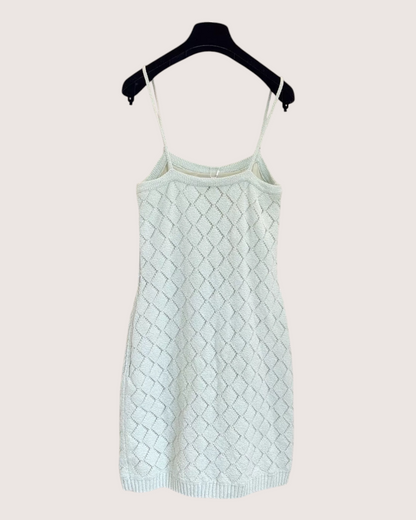 Chanel 23S Quilted Diamond Strappy Mini Dress - Green, view 2