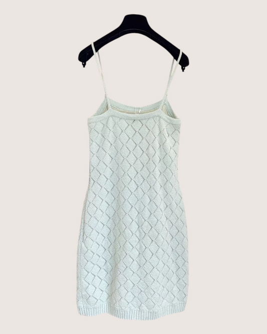 Chanel 23S Quilted Diamond Strappy Mini Dress - Green, view 2