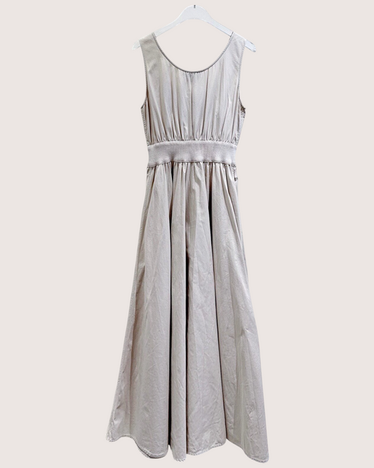 Miu Miu Logo Zip-Up Maxi Dress Grey IT 36