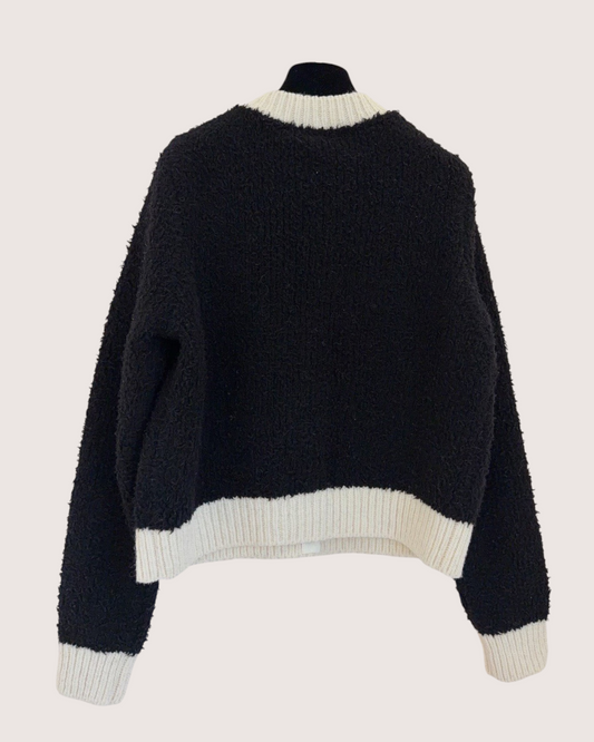 Chanel 25K Cashmere Bouclé Four-Pocket Cardigan Black, Beige/Ecru FR 36