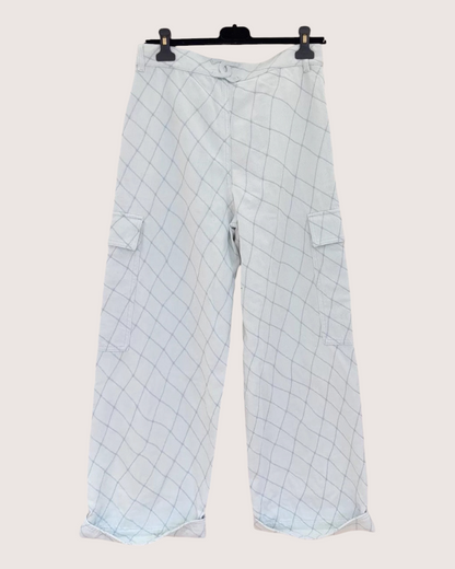 Chanel 26M Coco Beach Plaid Jeans Blue, White FR 38