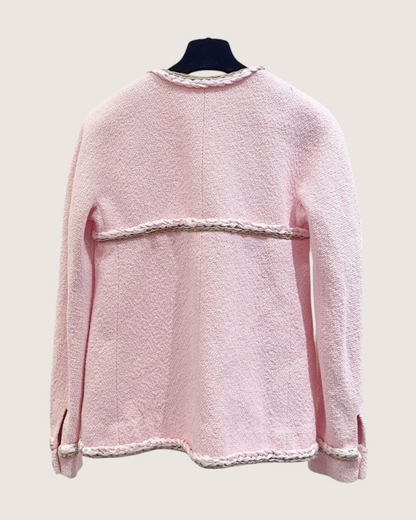 Chanel 16C Braid-Trim Jacket Pink, Beige/Ecru, Gold FR 36