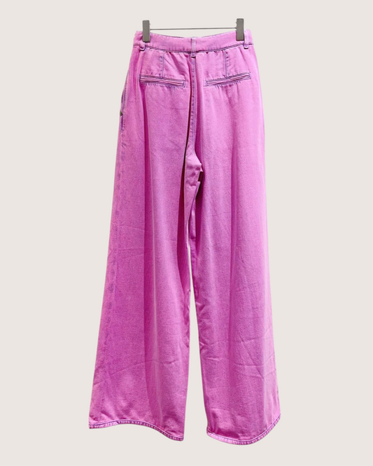 Chanel Wide-Leg Denim Jeans Pink, Purple FR 34