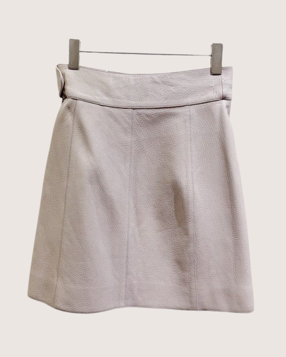 Hermès A-Line Leather Mini Skirt Pink FR 36