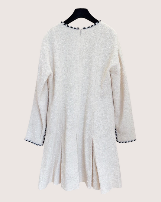 Chanel 21S Tweed Mini Dress Beige/Ecru, Black, White FR 38