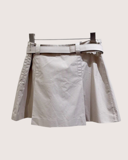 Miu Miu Belted Mini Skirt Beige/Ecru FR 36