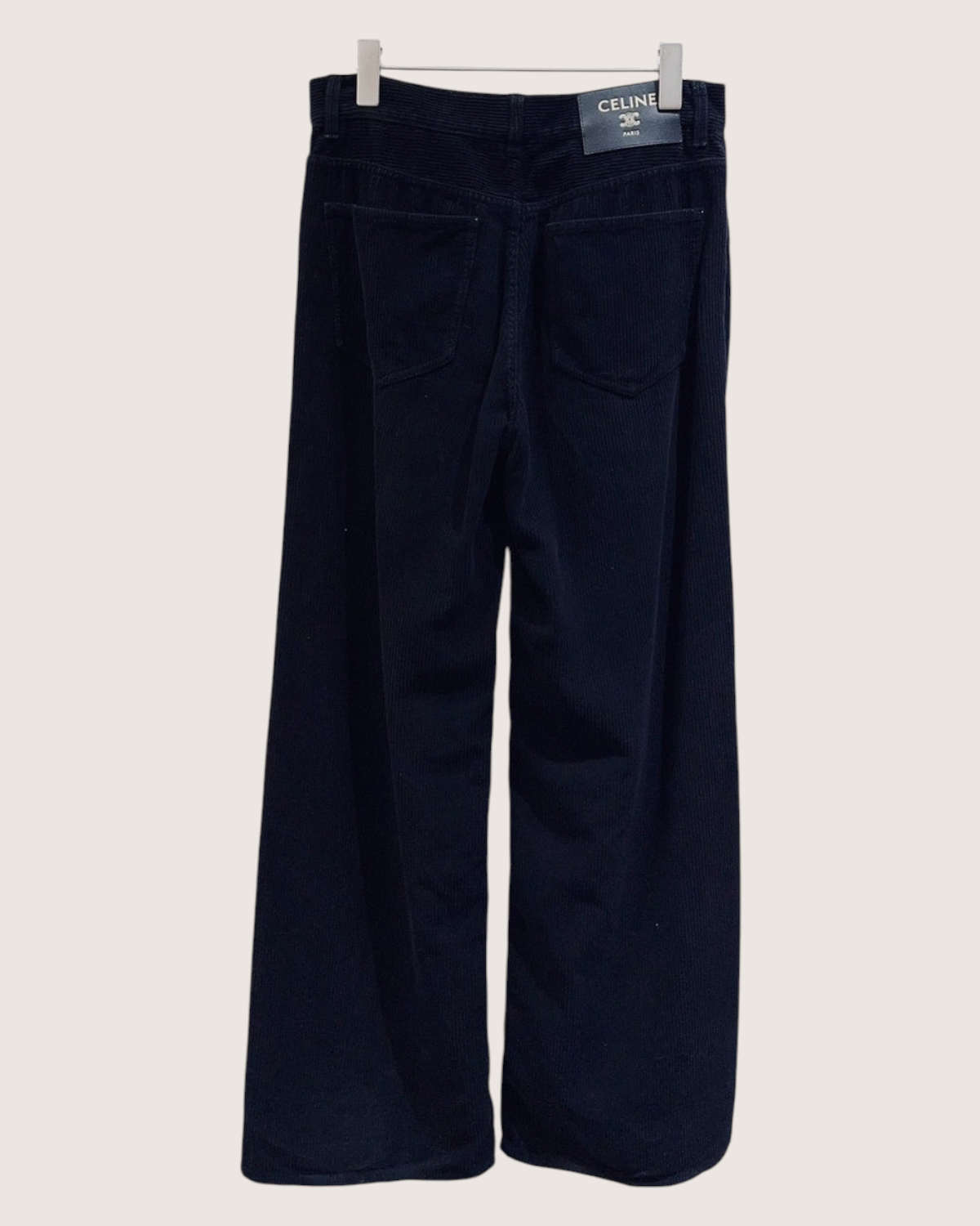 Celine Corduroy Wide-Leg Trousers Black