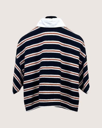 Chanel 26C Striped Polo Top FR 34