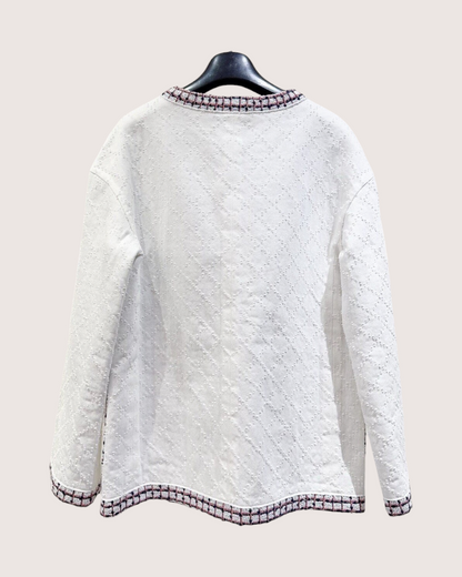 Chanel 19P Four-Pocket Tweed Jacket White, Pink, Navy, Multicolor FR 36