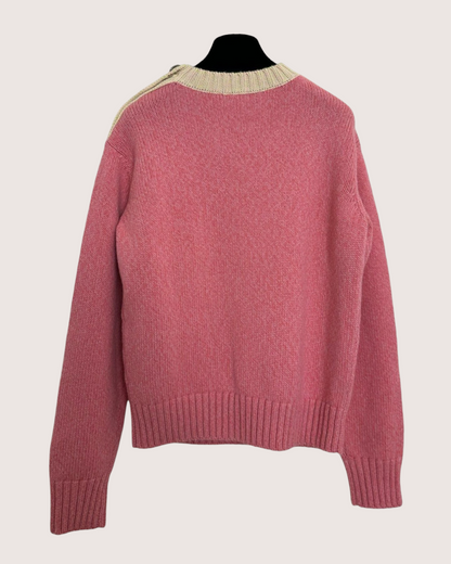 Chanel 22K Cashmere CC Sweater Pink, Beige/Ecru FR 34