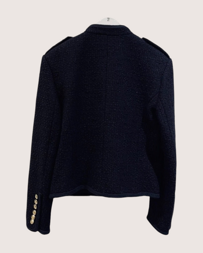 Celine Tweed Jacket Black FR 38