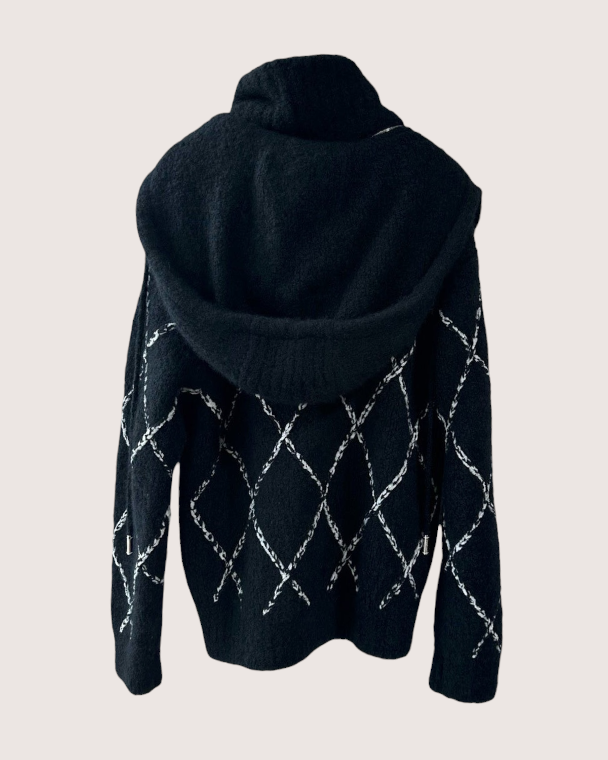 Chanel 23N Coco Neige Cashmere Quilted Hooded Ski Jacket Black, White FR 38