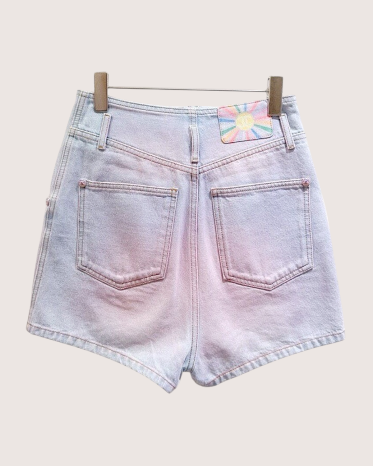 Chanel 24C High-Waisted Ombré Denim Shorts Pink, Blue FR 36