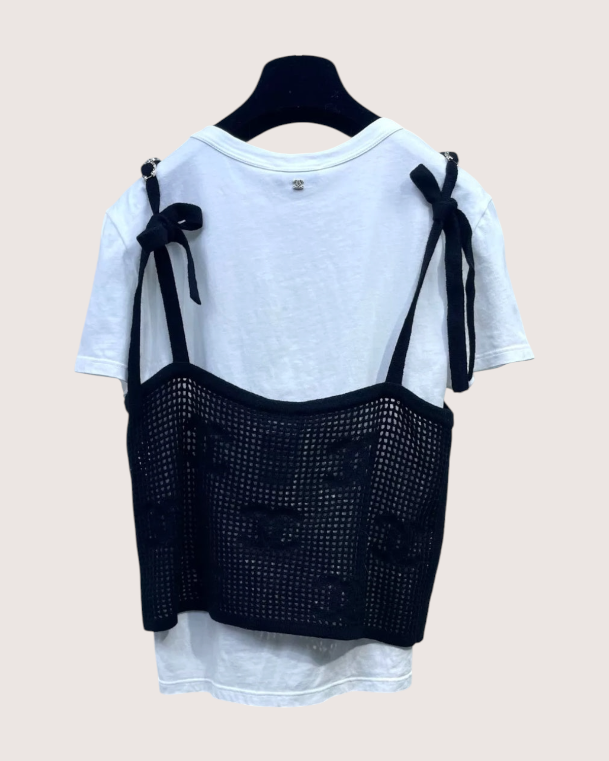 Chanel 22C Short-Sleeve Logo Top FR 36