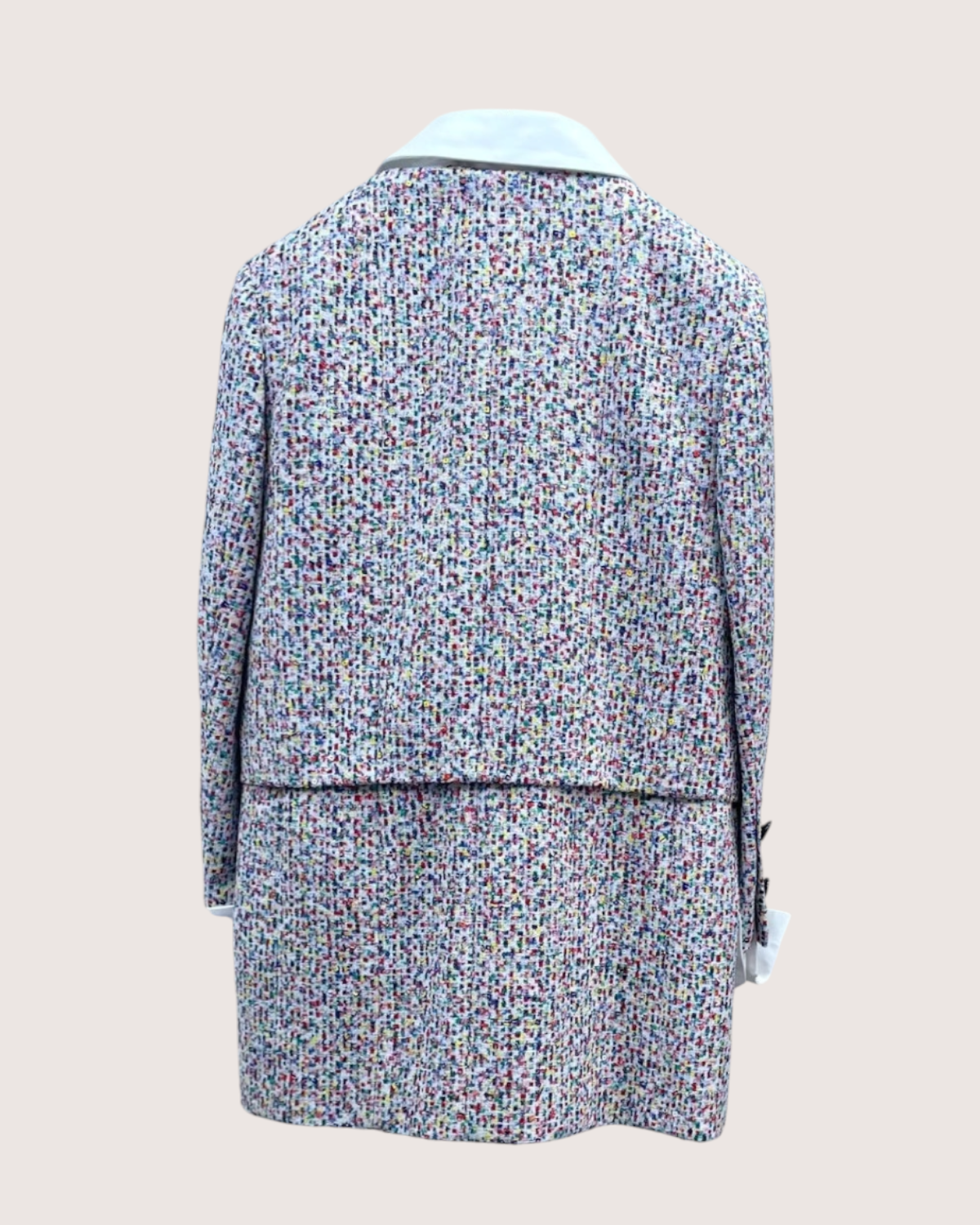 Chanel 25C Sequin Tweed Jacket White, Multicolor FR 34