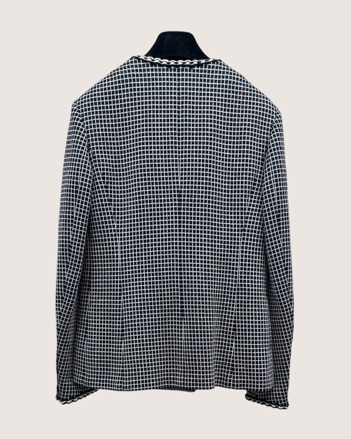 Chanel 25C Tweed Plaid Double-Breasted Jacket Black, White FR 34