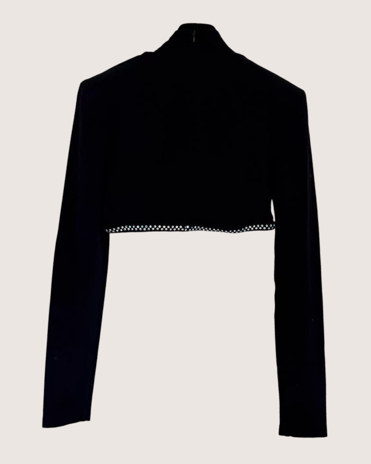 Chanel 24C Crystal-Trim Long-Sleeve Crop Top