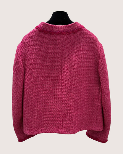 Chanel 24A Tweed Cropped Jacket Pink FR 42