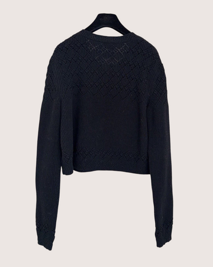 Chanel 25P Openwork Cardigan Black FR 38