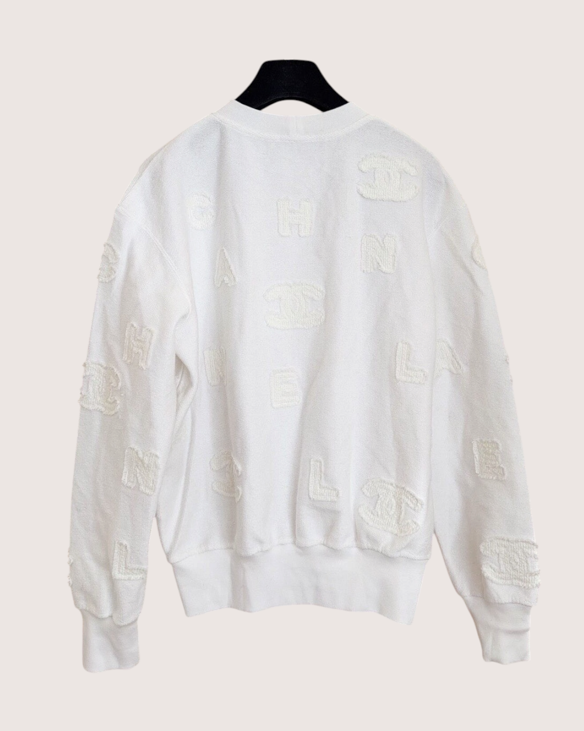 Chanel 21P Logo Sweatshirt White FR 34