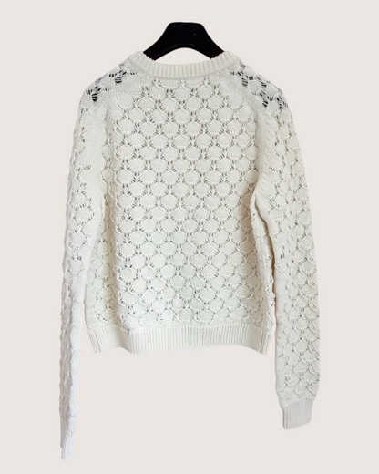 Chanel 26M Coco Beach Crochet Openwork Cardigan Beige/Ecru FR 38