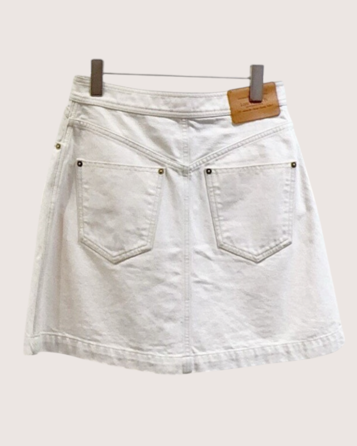 Louis Vuitton Zip-Front Denim Mini Skirt White, Blue FR 36