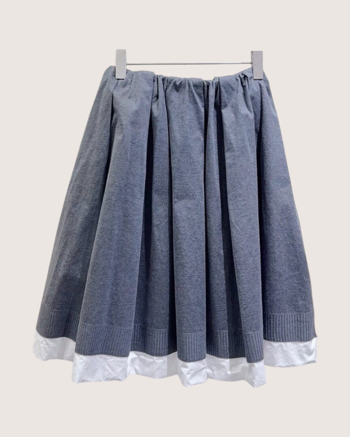 Miu Miu Pleated Mid-Length Skirt Grey, White FR 38