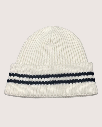 Chanel 24B Cashmere Beanie White, Black, Beige/Ecru One Size
