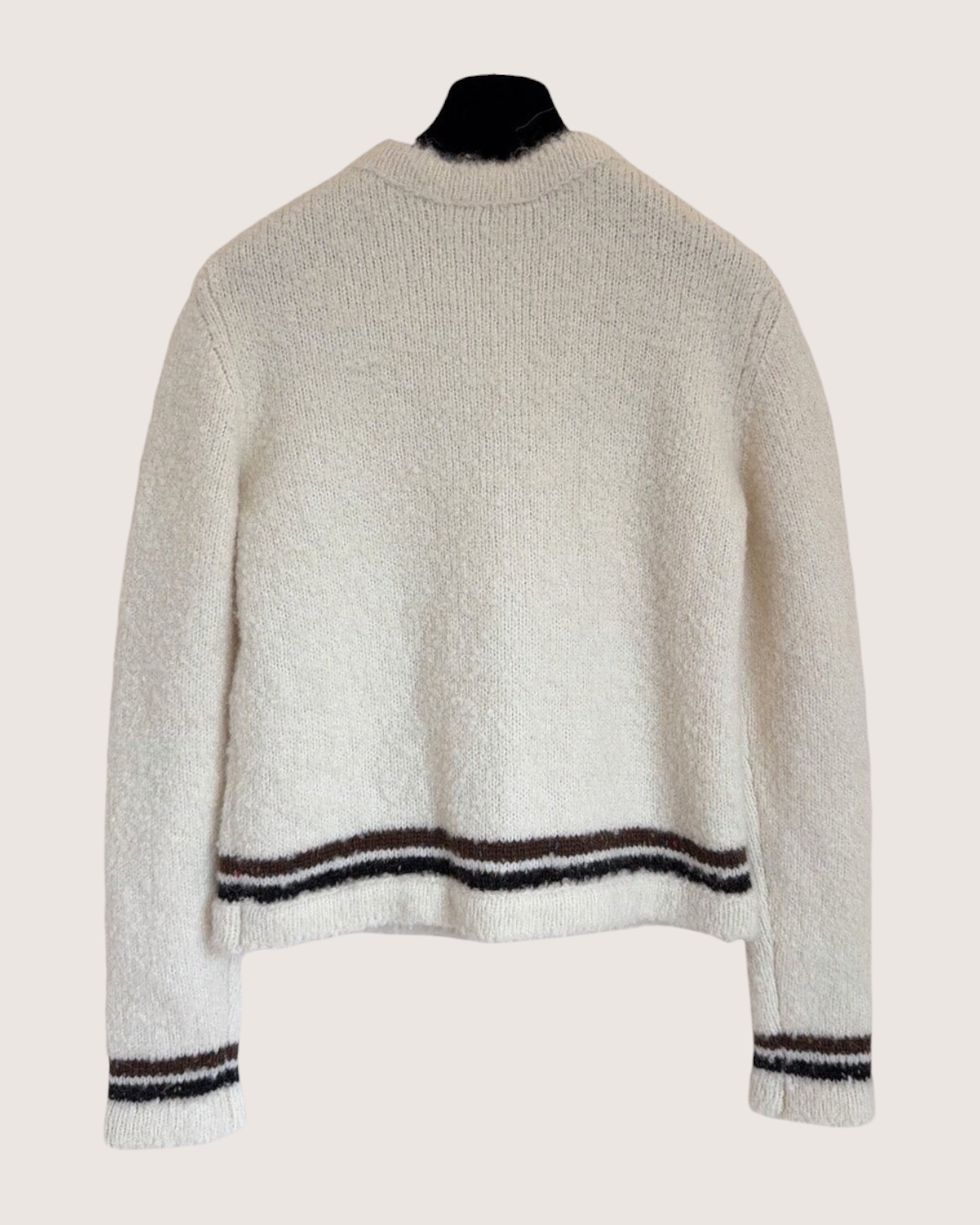 Chanel 25N Coco Neige Cashmere Ski Cardigan Beige/Ecru, Brown FR 34