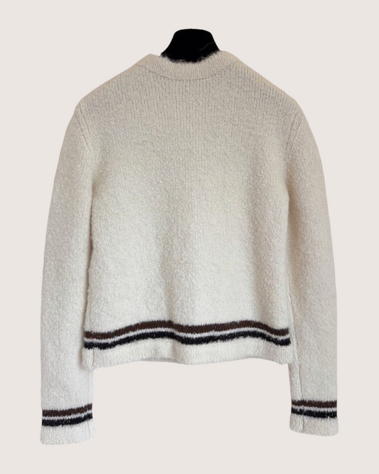 Chanel 25N Coco Neige Cashmere Ski Cardigan Beige/Ecru, Brown FR 34