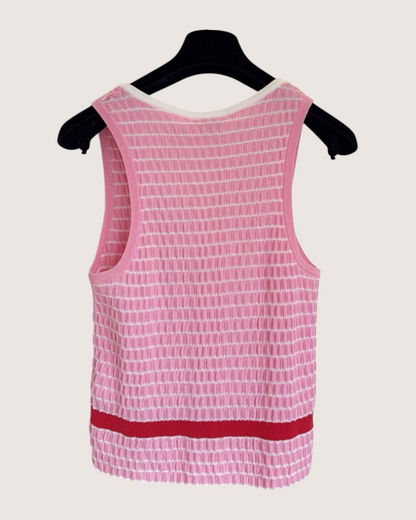 Chanel 24P Striped Top Pink, White, Red FR 36