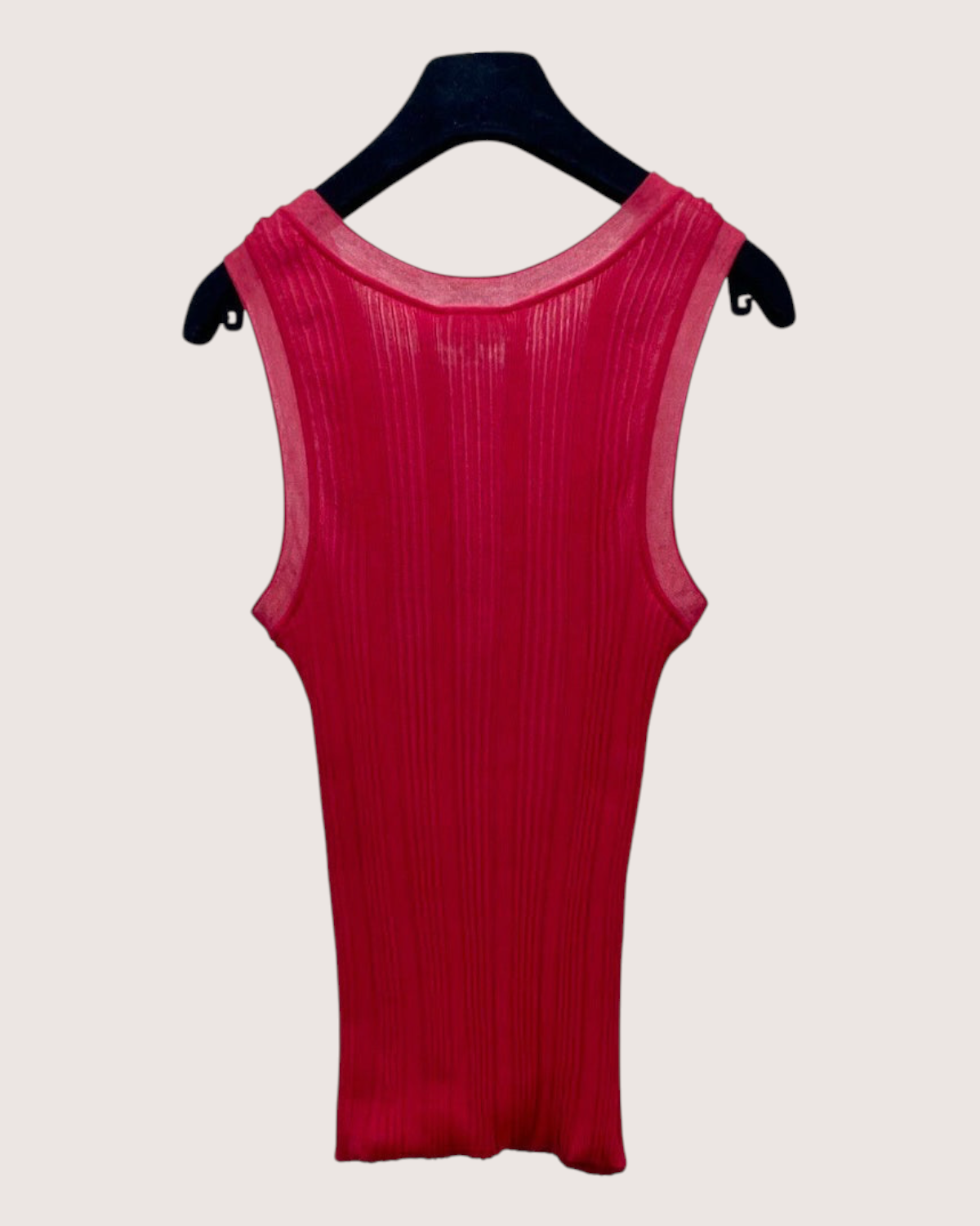 Chanel 26M Coco Beach CC Striped Tank Top Red FR 38