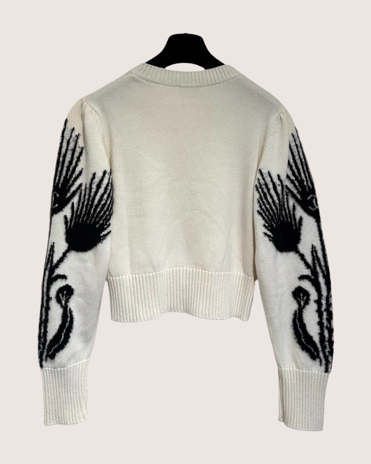 Chanel 21A Floral Sleeves Cashmere Sweater